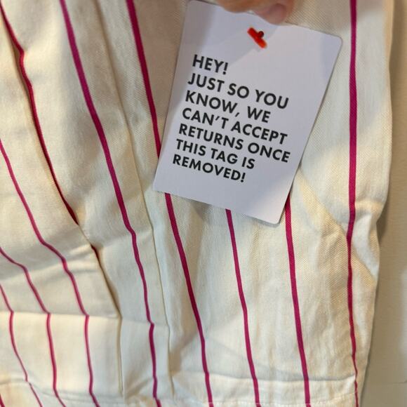 🍁 NWT ASOS DESIGN x MILLIE halter neck blazer mini dress in stripe print White - Picture 11 of 16